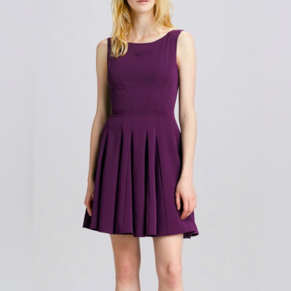 Theory Kaiden Fit and Flare Crepe Dress, Elderberry, Size 4